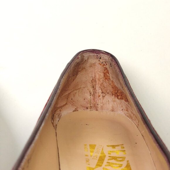 New with Defects Vintage Salvatore Ferragamo Suede Charm Loafers Made in Italy - Picture 9 of 11